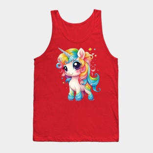 Magical Dreams: Beautiful Multicolored Hair Unicorn Tank Top